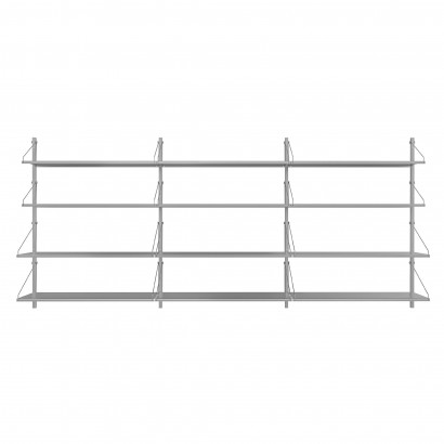 Væghylde Shelf Library Triple Section - i rustfrit stål