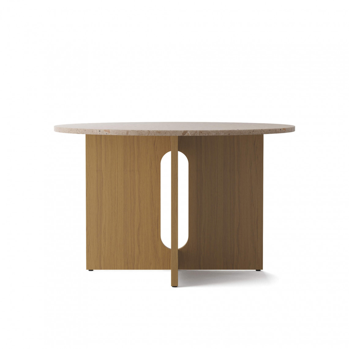 Spisebord Androgyne - Rund bordplade, Udførelse Natural Oak / Sand Stone, Storlek Ø 120 cm