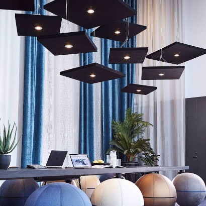 Sound Off Takabsorbent kvadrat Svart
