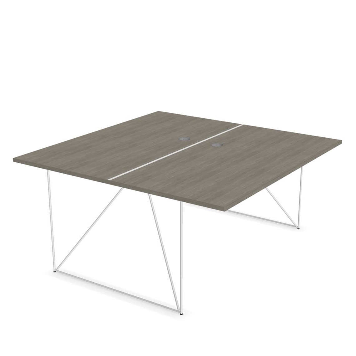 Dobbelt skrivebord Air, Design White / Grey Wood