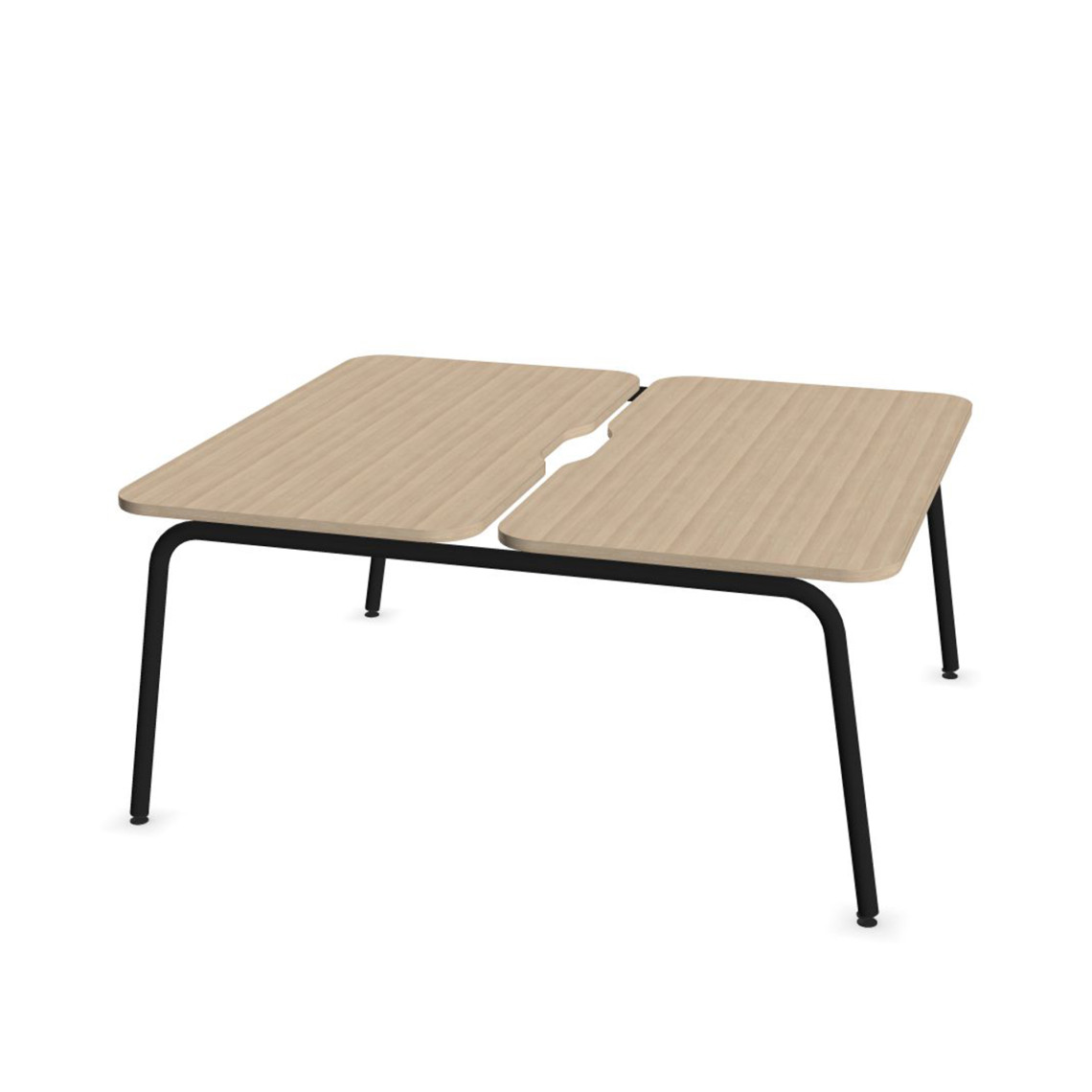 Dobbelt skrivebord Round, Design Black / Sand Ash, Bredde 120 cm