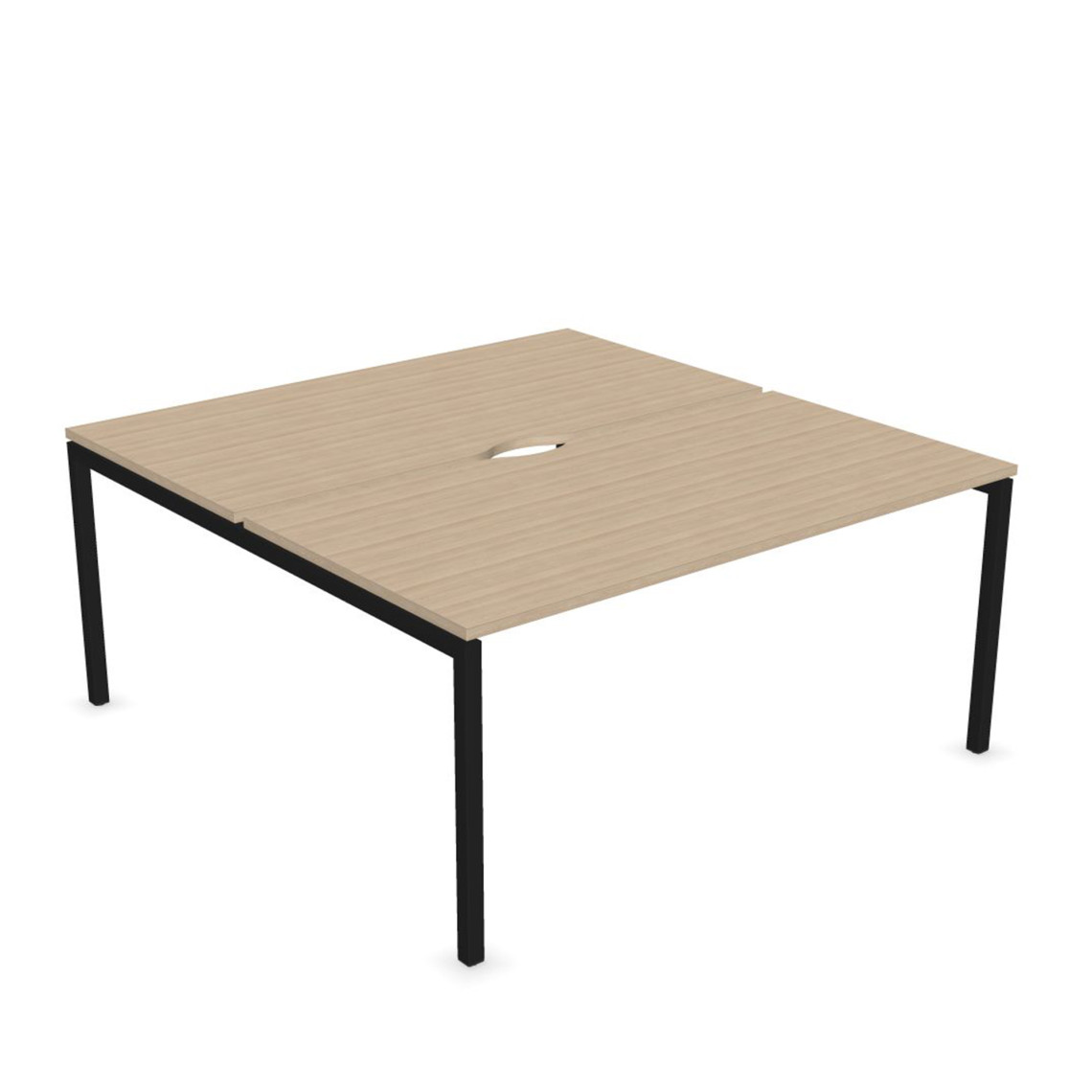 Dobbelt skrivebord Nova U, Design Black / Sand Ash, Bredde 120 cm