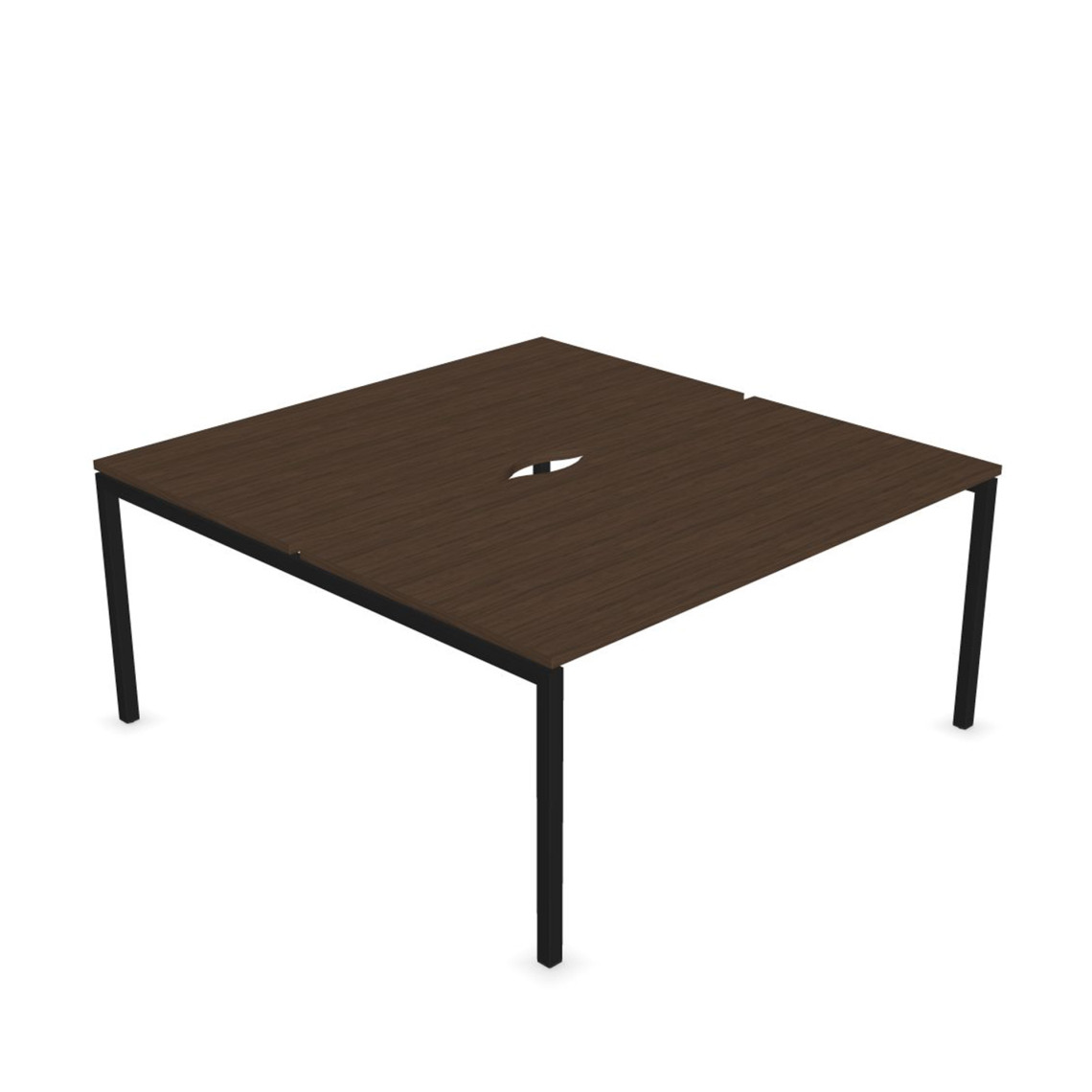 Dobbelt skrivebord Nova U, Design Black / Dark Walnut, Bredde 120 cm