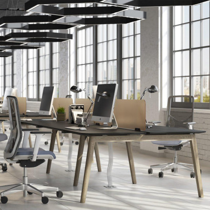 Dobbelt skrivebord Nova Wood - HPL