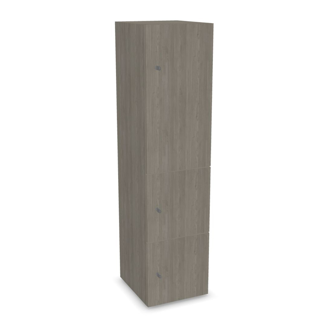 Skab Choice - 1 stor dør, 2 små døre, Farve Grey Wood / Grey Wood