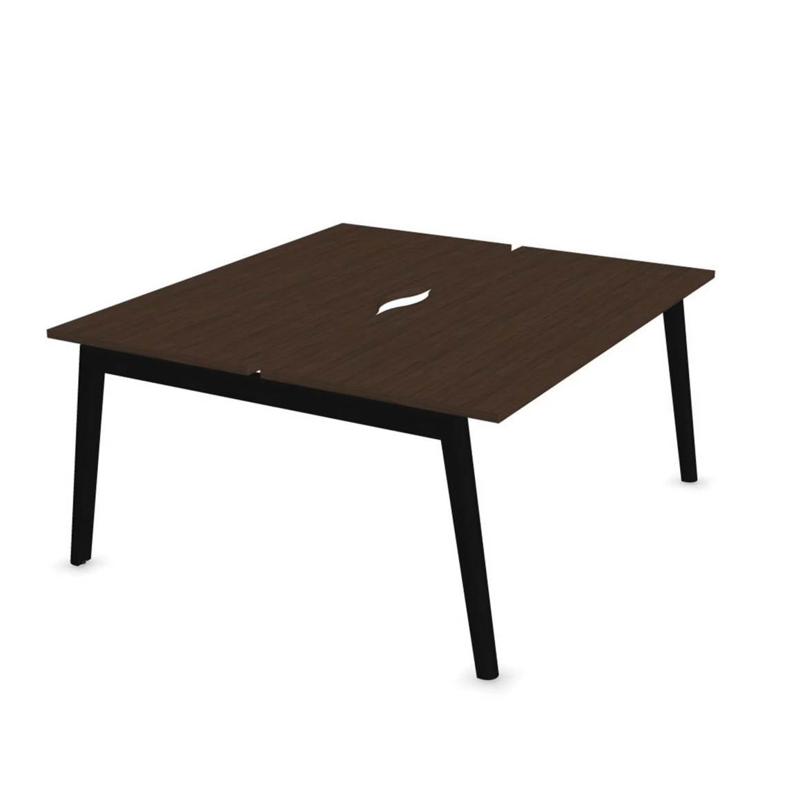Dobbelt skrivebord Nova Wood, Design Black / Dark Walnut, Bredde 120 cm