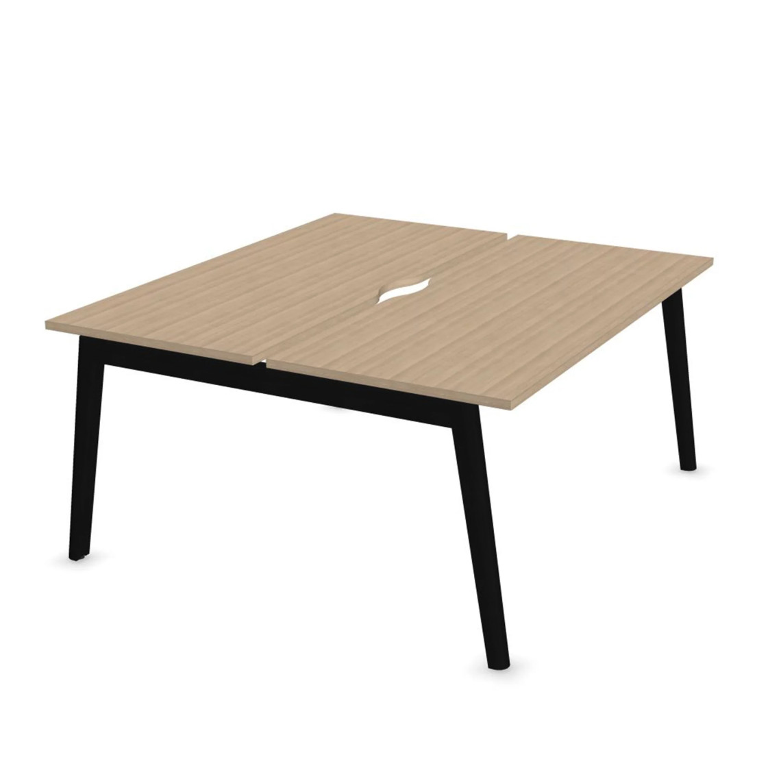Dobbelt skrivebord Nova Wood, Design Black / Sand Ash, Bredde 120 cm