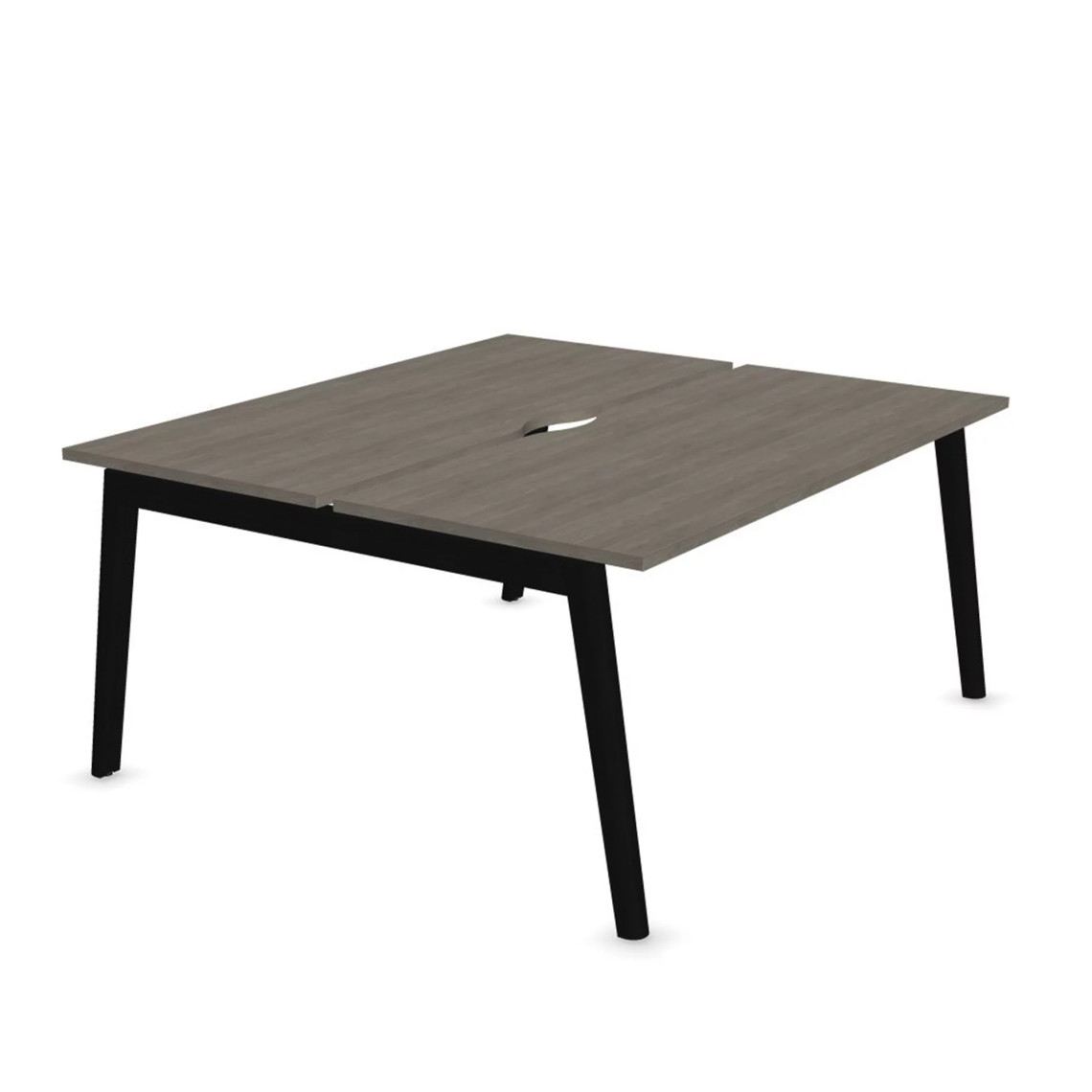 Dobbelt skrivebord Nova Wood, Design Black / Grey Wood, Bredde 120 cm