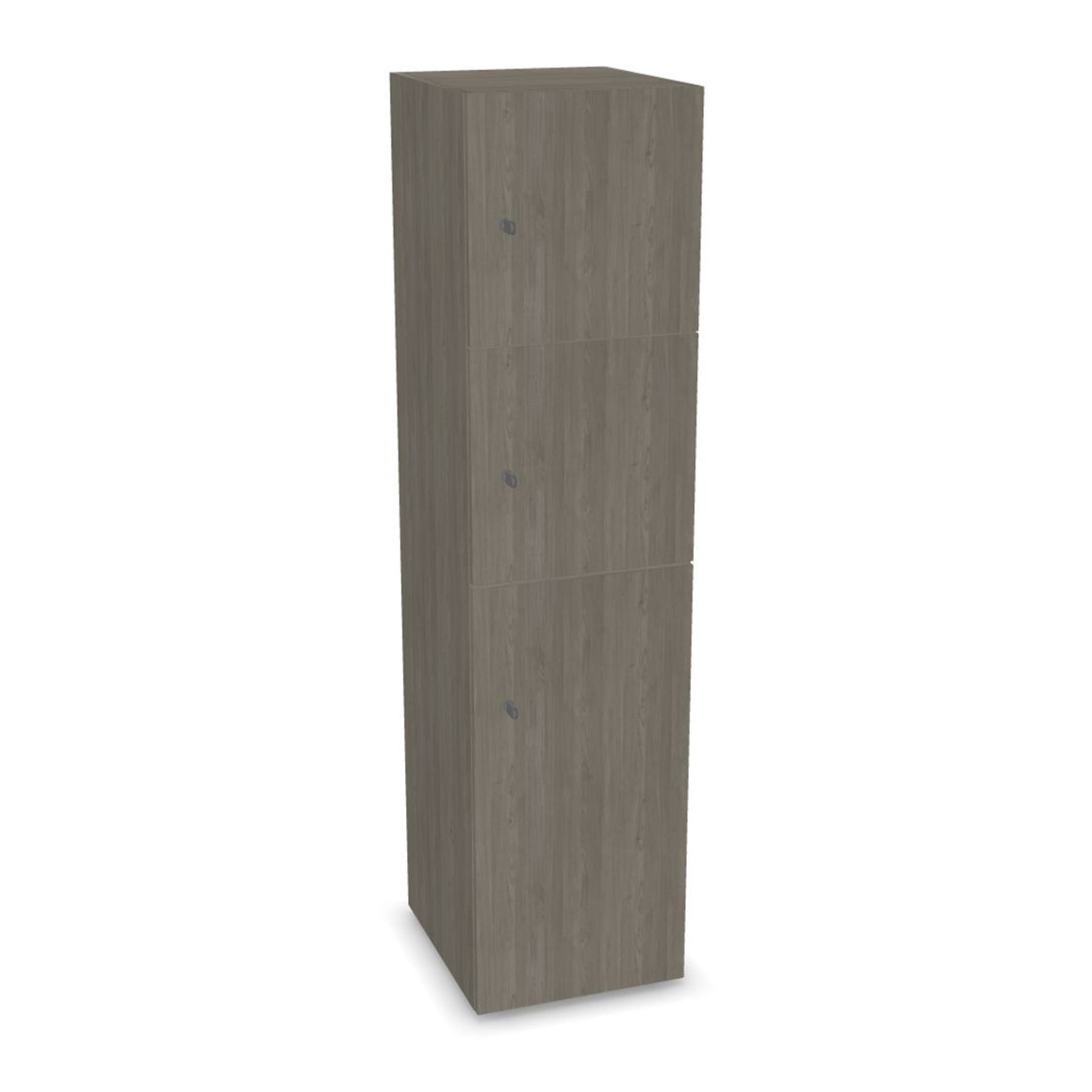 Skab Choice - 2 små låger, 1 stor låge, Farve Grey Wood / Grey Wood