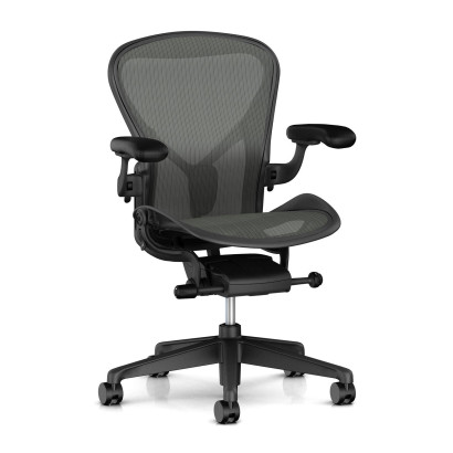 Herman Miller Aeron Fixed PostureFit support - toimistotuoli, musta