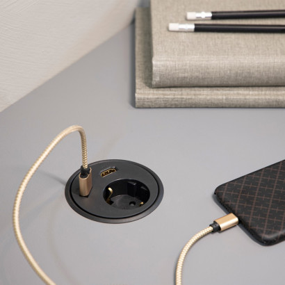 Pöytäpistorasia Powerdot 13 - 1 sähkö, 1 USB-A, 1 HDMI