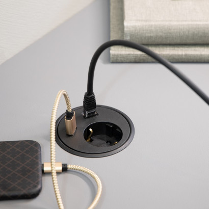 Pöytäpistorasia Powerdot 12 - 1 sähkö, 1 data, 1 USB-A