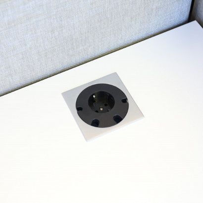 Powerdot - 1 El, 4 Kabelhål, Svart/aluminium