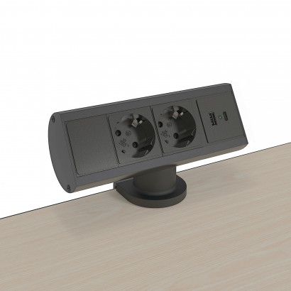 Axessline Desk - 2 Sähkö, 1 USB-A ja 1 USB-C Lataus