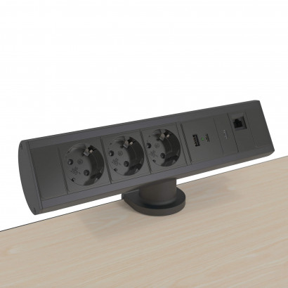 Pöytäpistorasia Axessline Desk – 3 sähköä, 1 dataa, 1 USB
