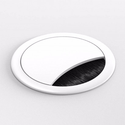Bordsgenomföring m. borst, Ø 60 mm Vit
