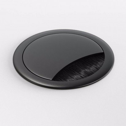Bordsgenomföring m. borst, Ø 60 mm Svart
