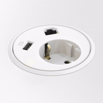 Powerdot - El, Data, USB-laddare, Vit