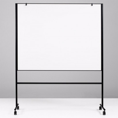 Tableau blanc mobile ONE - magnétique, double face, sur roulettes