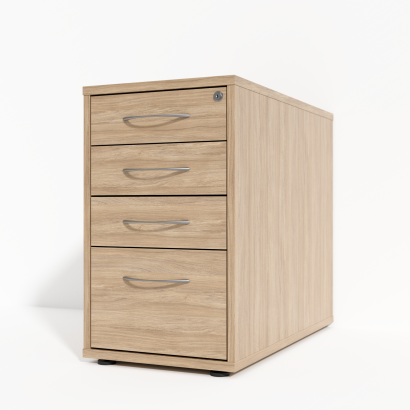 Caisson de bureau Modea - 3 tiroirs + 1 porte dossier, profondeur 80 cm