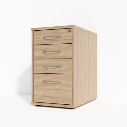 Caisson de bureau Modea - 3 tiroirs + 1 porte dossier, profondeur 60 cm