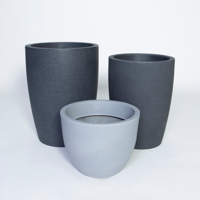 Pot de fleurs ronds Verona & Padua - Gris & gris foncé