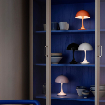 Lampe Panthella Portable Metal - Pale Rose