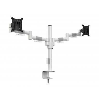 Support d'écrans d'ordinateur M VESA Deskmount Officeline Dual White - 2 écrans lcd