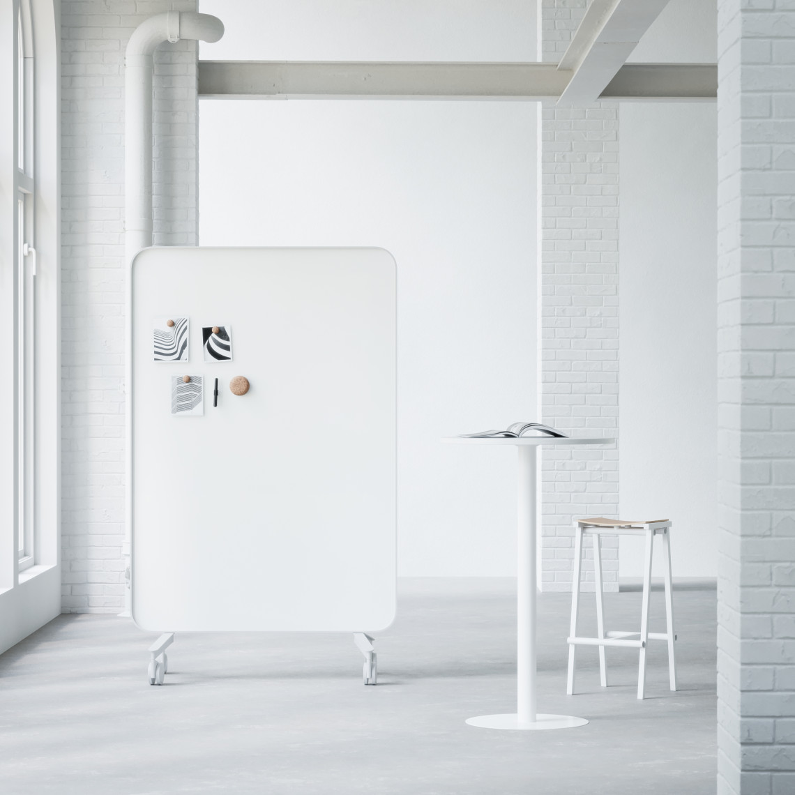 Tableau blanc mobile en verre Frame Mobile