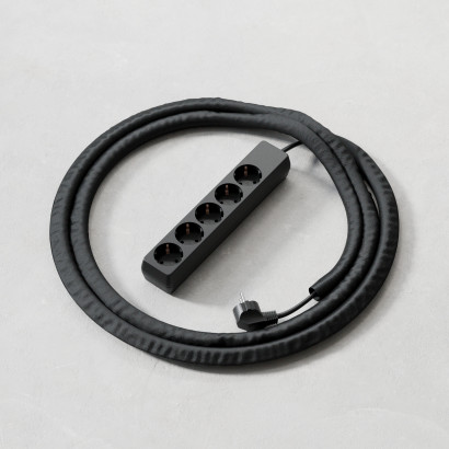 Multiprise Jack - 5 prises, gaine pour câble