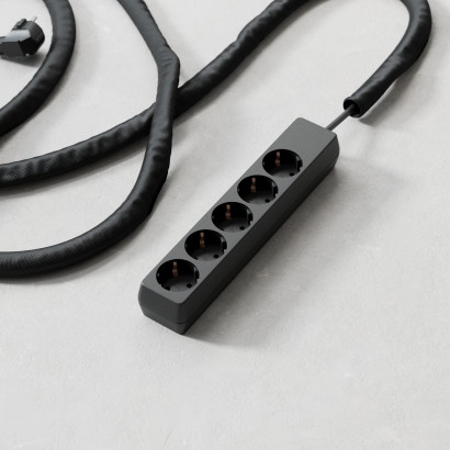 Multiprise Jack - 5 prises, gaine pour câble
