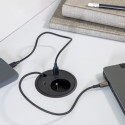 Prise pour bureau Powerdot 17 - 1 prise électrique, 1 USB-C, 1 trou de passage de câble
