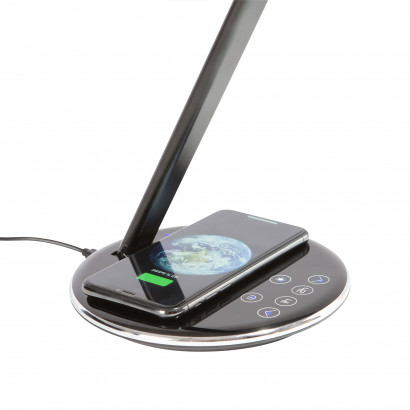 Lampe de bureau QLITE™ - Chargeur téléphone mobile sans fil à induction électromagnétique QI