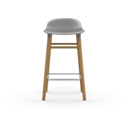 Tabouret Form - 65 cm, pieds en bois, siège en plastique