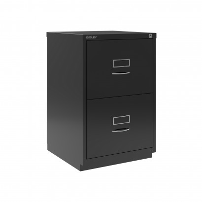 Caisson de bureau pour dossiers suspendus Bisley F-Series - serrure, 2 tiroirs, façade classique