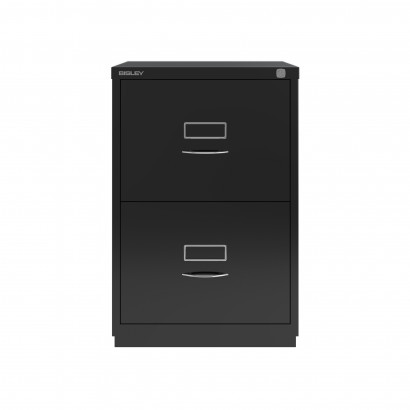 Caisson de bureau pour dossiers suspendus Bisley F-Series - serrure, 2 tiroirs, façade classique