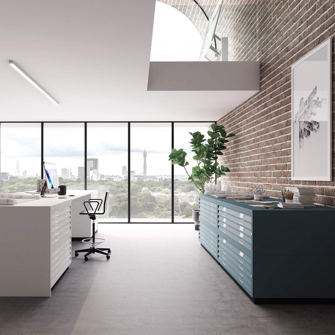 Armoire à plans d'architecte Bisley format A1, 10 tiroirs