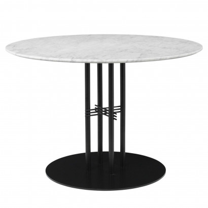 Table de salle à manger ronde TS Column - Ø 110/130 cm. plateau en marbre