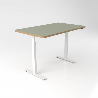 Bureau assis debout Premium Plus - Linoleum, 120x70 cm