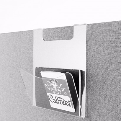 Bac à courrier en acrylique transparent - Accessoires pour panneau Softline 30 ou 50 mm