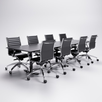 Mobilier salle de réunion 8 personnes - Table de réunion Modul + chaises Origami IN