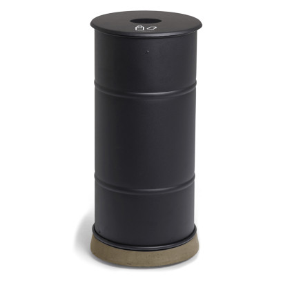 Poubelle Brooklyn Bin Single - Pied en béton, couvercle
