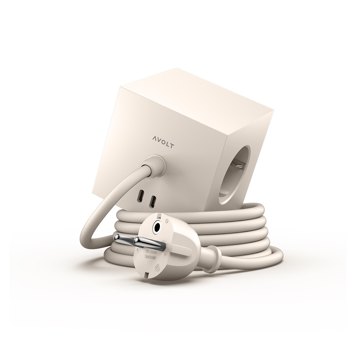 Stekkerdoos Square 1 - Magneet, 3 stroom + 2 USB-C