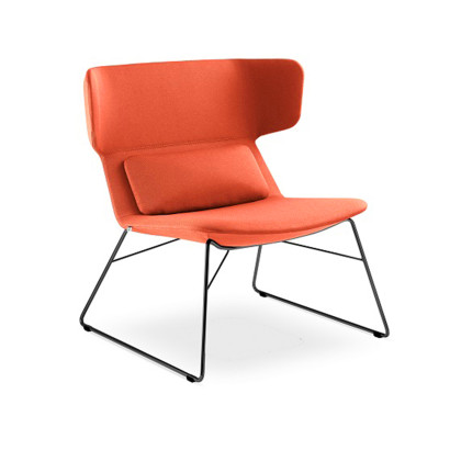 Loungestoel op glijders Flexi L - Oranje