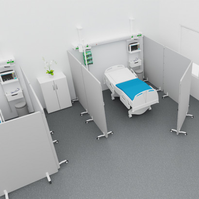 Vloerscherm - ScreenIT Health & Care, beige
