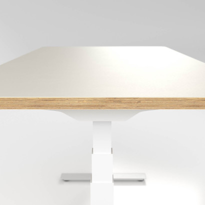Höj och sänkbart skrivbord Premium Plus - Linoleum, 140x70 cm