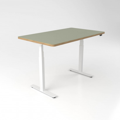 Zit sta bureau Premium Plus - Linoleum, 120x70 cm